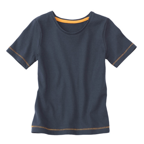 Image of Shirt met korte mouw van bio-katoen, nachtblauw Maat: 98/104