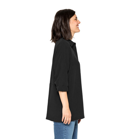 Oversized blouse van TENCEL™ vezels, zwart