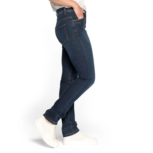 5-pocket-jeans "de modieuze" van bio-katoen, donkerblauw