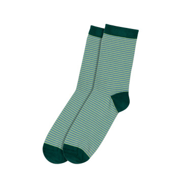 Gestreepte sokken van bio-katoen mit elastaan, groen