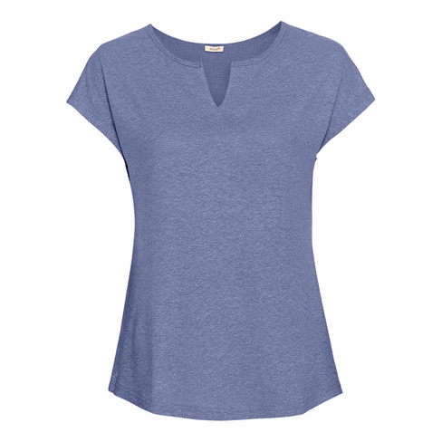 Image of T-shirt van hennep en bio-katoen, duifblauw Maat: 40/42
