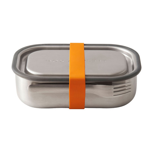 RVS-lunchbox met vork, oranje