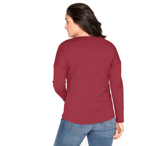 Shirt met lange mouwen van bio-katoen, aardbei