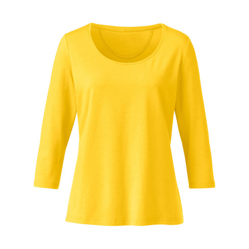 Image of Shirt met ¾-mouw van bio-katoen, geel Maat: 44/46
