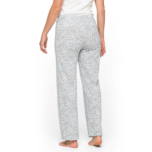 Pyjamabroek van bio-katoen met elastische tailleband, taupe-motief