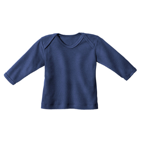 Image of Baby-ribshirt van bio-katoen met elastaan, blauw Maat: 50/56