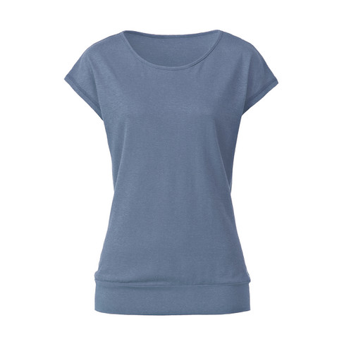 Image of T-shirt van hennep en bio-katoen, blauw Maat: S