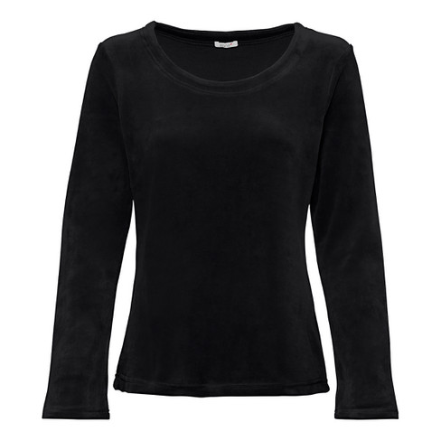 Image of Nicki shirt met lange mouwen van bio-katoen, zwart Maat: 44/46