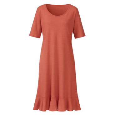 Jersey jurk van hennep en bio-katoen, klei