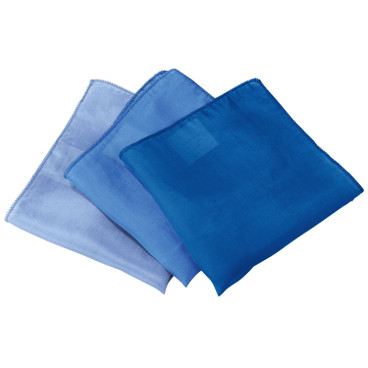Set doekjes van biologische zijde, blauw tinten