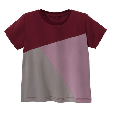 Jersey T-shirt van bio-katoen met elastaan, bes/hortensia