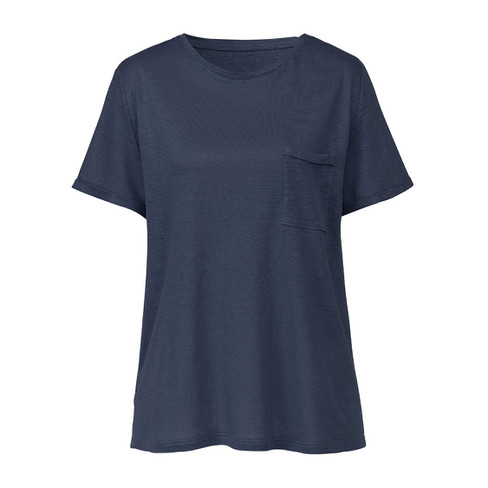 T-shirt van linnen jersey, blauw