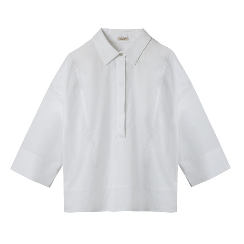 Oversized blouse van bio-katoen, Wit