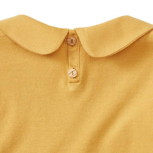 Shirt met lange mouwen en Peter Pan-kraag van bio-katoen, geel