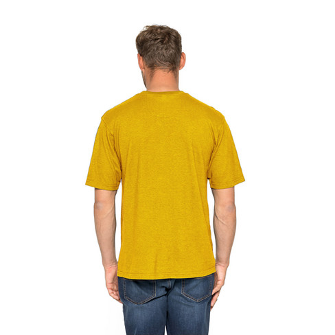 T-shirt van hennep en bio-katoen, saffraan