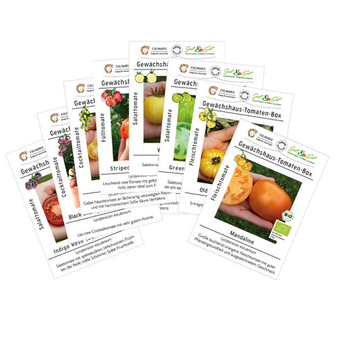 Image of Bio-zaadpakket voor kas-tomaten, 8 soorten Maat: