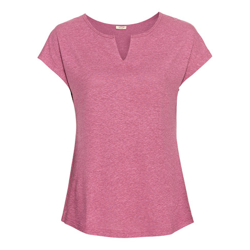 T-shirt van hennep en bio-katoen, roze
