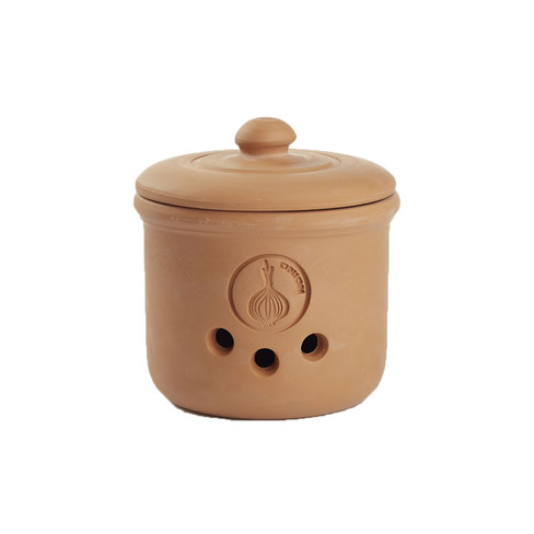 Image of Terracotta pot voor uien of knoflook Maat: Knoflookpot Ø 11,5 cm / h 11,5 cm / vol. 0,5 l / 580 g