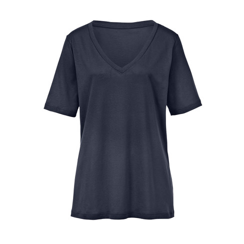 T-shirt van bio-katoen en TENCEL™ vezels, nachtblauw