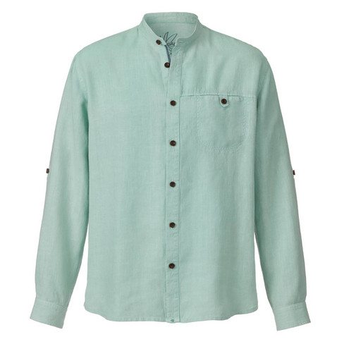 Image of Overhemd NOAM met lange mouwen van hennep, mint Maat: XL