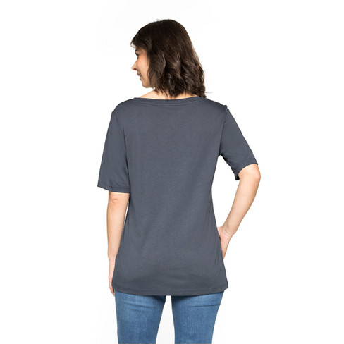 T-shirt van bio-katoen en TENCEL™ vezels, nachtblauw