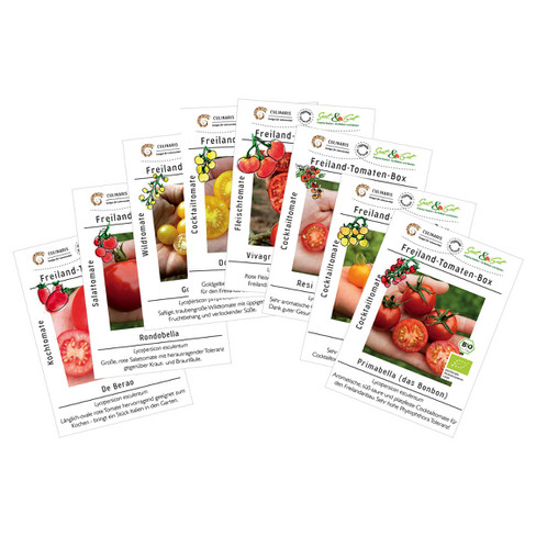 Bio-zaadpakket voor tomaten, 8 soorten