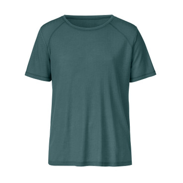 Functioneel shirt met korte mouwen van bio-merinowol, petrol