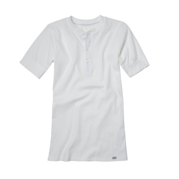 T-shirt van bio-katoen met knoopsluiting, Wit