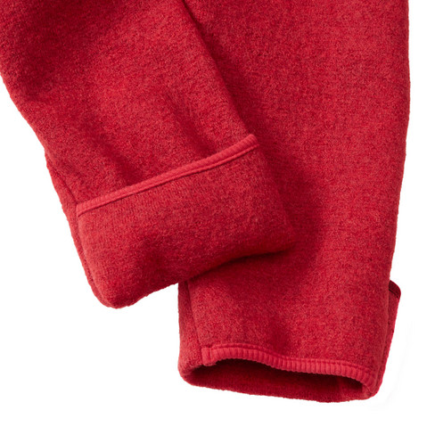 Wolwalk overall voor baby's van bio-scheerwol, rood