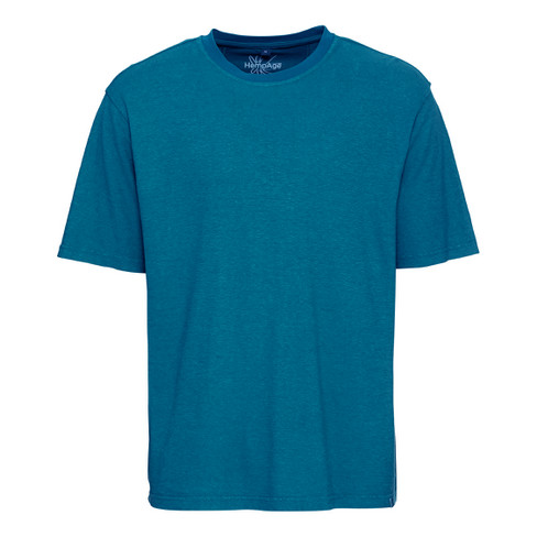 Image of T-shirt van hennep en bio-katoen, oceaan Maat: XL