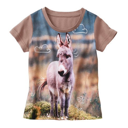 T-shirt met dierenmotief van bio-katoen, Ezel