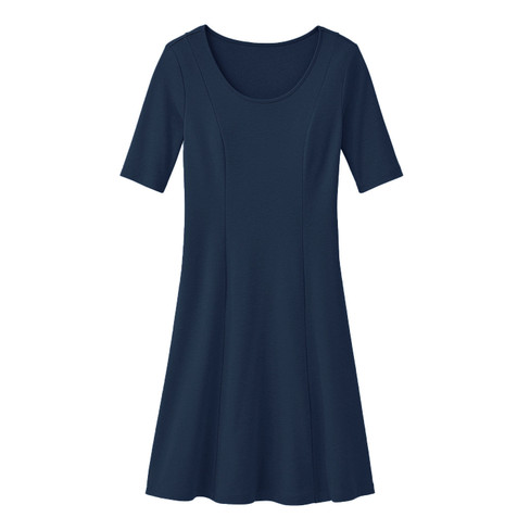Image of Jersey jurk van bio-katoen, nachtblauw Maat: 40