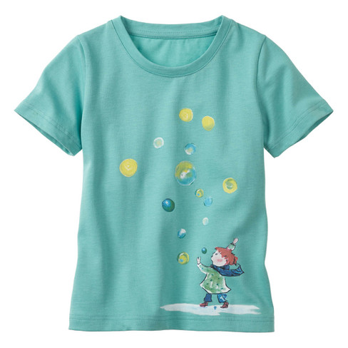 T-shirt met bellenblaas motief van bio-katoen, bergmeer
