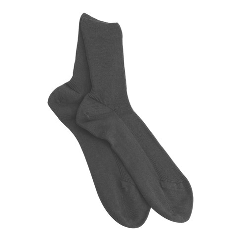 Pak van 3 paar katoenen sokken zonder elastiek, antraciet
