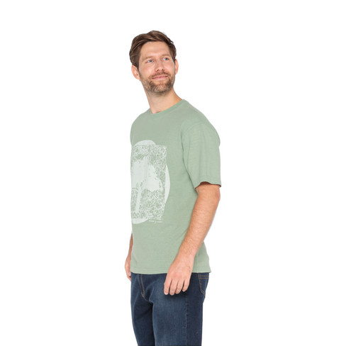 T-shirt met print van hennep en bio-katoen, mint-bedrukt