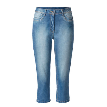 Capri-jeans van bio-katoen, jeansblauw